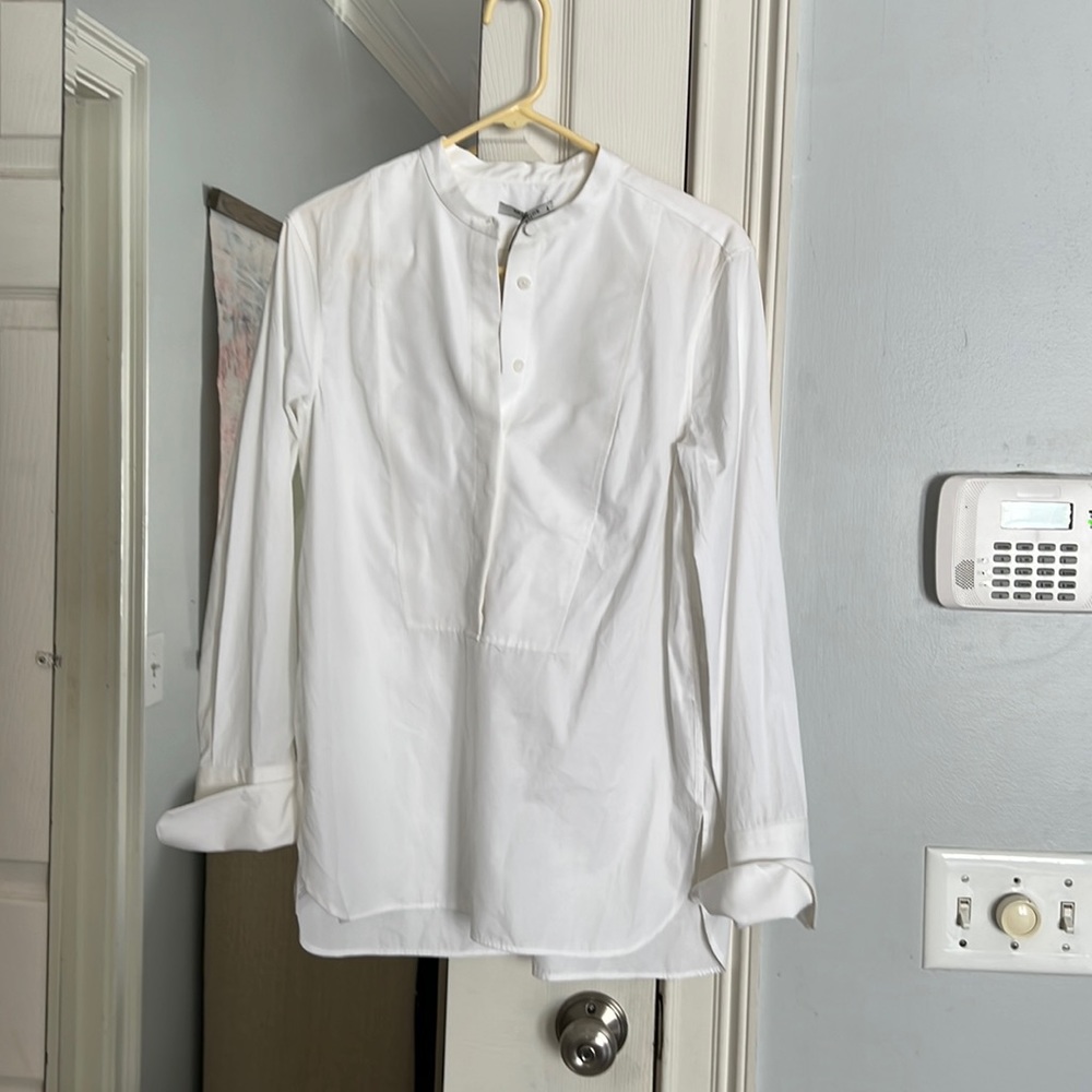 NWT MM LaFleur Penelope white tuxedo style shirt - size S